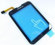 Lietimui jautrus stikliukas Nokia C3-01, juodas (HQ)