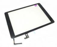 Planšetės lietimui jautrus stikliukas Apple iPad Air, juodas, su home mygtuku ir laikikliais (HQ)