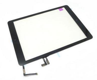 Planšetės lietimui jautrus stikliukas Apple iPad Air, juodas, su home mygtuku ir laikikliais (HQ)