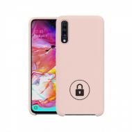 Dėklas Samsung Galaxy A50 A505 / A50s A507 / A30s A307, galinis iš silikono, šviesiai oranžinis (Peach Blossom), SILICONE COVER (originalus įpakavimas)