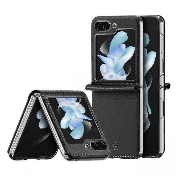 Dėklas Samsung Galaxy Z Flip5 F731, galinis iš plastiko, juodas, DUX DUCIS BRIL