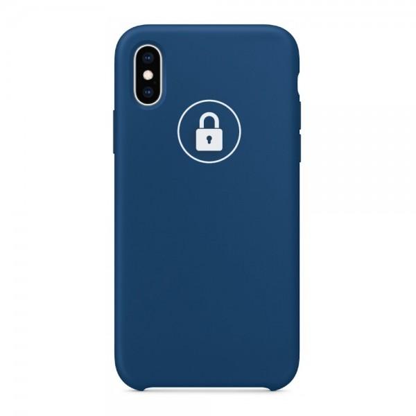 Dėklas Apple iPhone X / XS, galinis iš silikono, mėlynas (Blue Horizon), SILICONE CASE, su originaliu įpakavimu