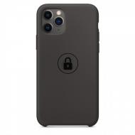 Dėklas Apple iPhone 11 Pro Max, galinis iš silikono, juodas, SILICONE CASE, su originaliu įpakavimu