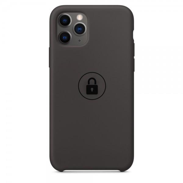 Dėklas Apple iPhone 11 Pro Max, galinis iš silikono, juodas, SILICONE CASE, su originaliu įpakavimu