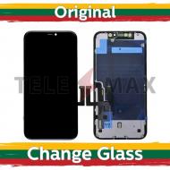 Ekranas su lietimui jautriu stikliuku Apple iPhone 11, juodas, LG versija + metalinė skarda, (originalus restauruotas LT)