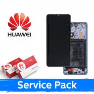 Ekranas su lietimui jautriu stikliuku Huawei P30, su žydru rėmeliu (Breathing Crystal), (Original Service Pack)