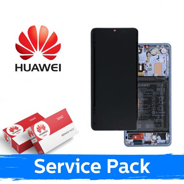 Ekranas su lietimui jautriu stikliuku Huawei P30, su žydru rėmeliu (Breathing Crystal), (Original Service Pack)