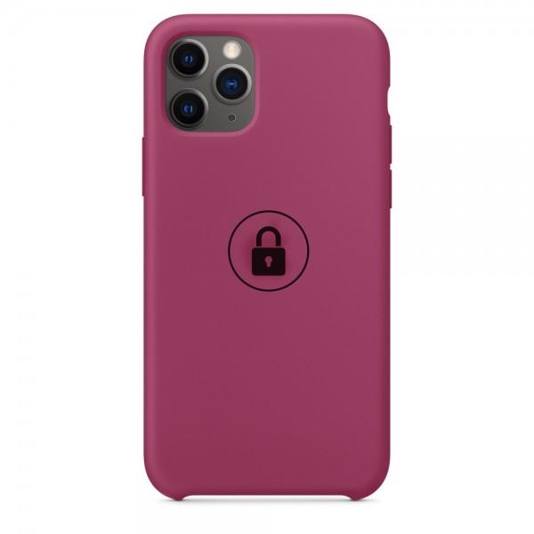 Dėklas Apple iPhone 11, galinis iš silikono, violetinis (Pomegranate), SILICONE CASE, su originaliu įpakavimu
