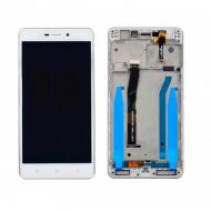 Ekranas skirtas Xiaomi Redmi 3 / 3S baltas su rėmeliu HQ