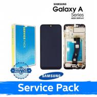 Ekranas su lietimui jautriu stikliuku Samsung Galaxy A02s A025G, su juodu rėmeliu, (Original Service Pack)