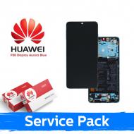 Ekranas su lietimui jautriu stikliuku Huawei P30, su žydru rėmeliu (Aurora), su akumuliatoriumi, (Original Service Pack)