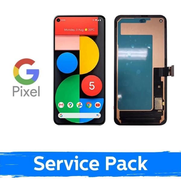 Ekranas skirtas Google Pixel 5 juodas su rėmeliu (Service Pack)