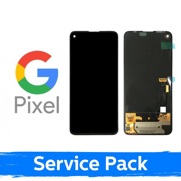 Ekranas skirtas Google Pixel 4A 5G / G025I / juodas su rėmeliu (Service Pack)