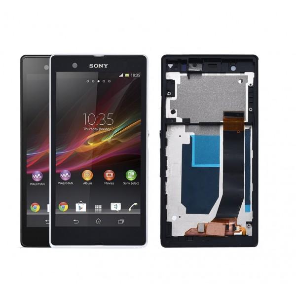 Ekranas skirtas Sony Xperia Z C6603 su baltu rėmeliu HQ