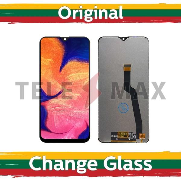Ekranas su lietimui jautriu stikliuku Samsung Galaxy A12 A125, su juodu rėmeliu (restauruotas LT)