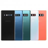 Galinis dangtelis Samsung Galaxy S10 G973, baltas (Prism White), su kameros stikliuku, HQ