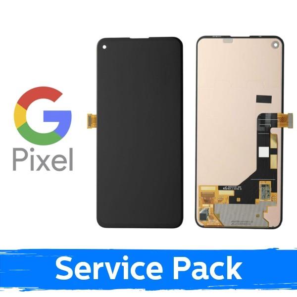 Ekranas skirtas Google Pixel 5A 5G juodas su rėmeliu (Service Pack)