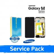 Ekranas skirtas Samsung M205 M20 juodas su rėmeliu (Service Pack)