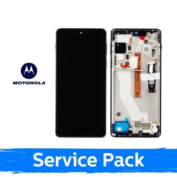 Ekranas skirtas Motorola Edge 20 Pro XT2153 su rėmeliu / Blue Vegan Leather / (Service Pack)