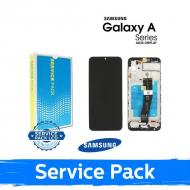 Ekranas skirtas Samsung A035G A03 (2022) juodas su rėmeliu (Service Pack)