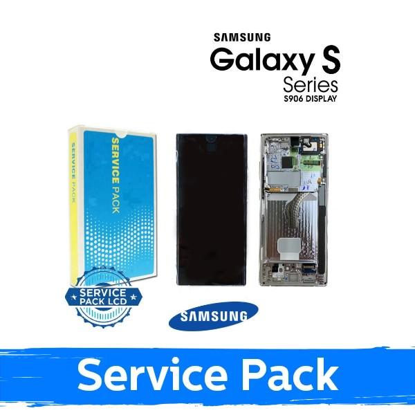 Ekranas skirtas Samsung S906 S22 Plus su rėmeliu / Green / (Service Pack)