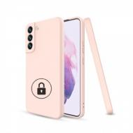 Dėklas Samsung Galaxy S22 5G S901, galinis iš silikono, šviesiai rausvas (Pink Cacao), SILICONE COVER (originalus įpakavimas)