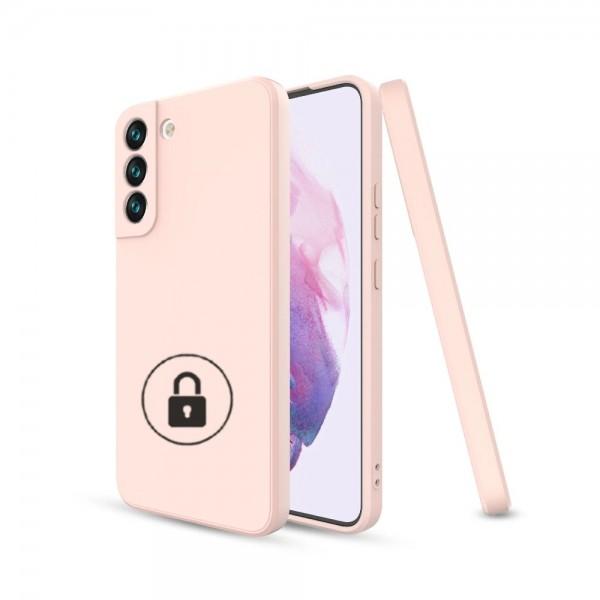 Dėklas Samsung Galaxy S22 5G S901, galinis iš silikono, šviesiai rausvas (Pink Cacao), SILICONE COVER (originalus įpakavimas)