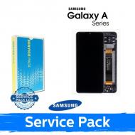 Ekranas skirtas Samsung A137 A13 (2022) juodas su rėmeliu (Service Pack)