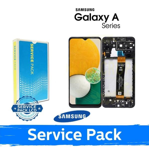 Ekranas skirtas Samsung A136 A13 5G juodas su rėmeliu (Service Pack)