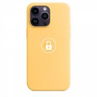 Dėklas Apple iPhone 14 Pro, galinis iš silikono, šviesiai geltonas (Sunglow), SILICONE CASE V2, originalus įpakavimas