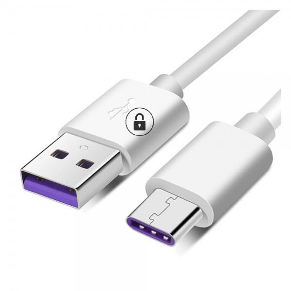 Kabelis USB - Type-C, 1 m, 5 A, baltas, XIAOMI MI CABLE, originalus įpakavimas