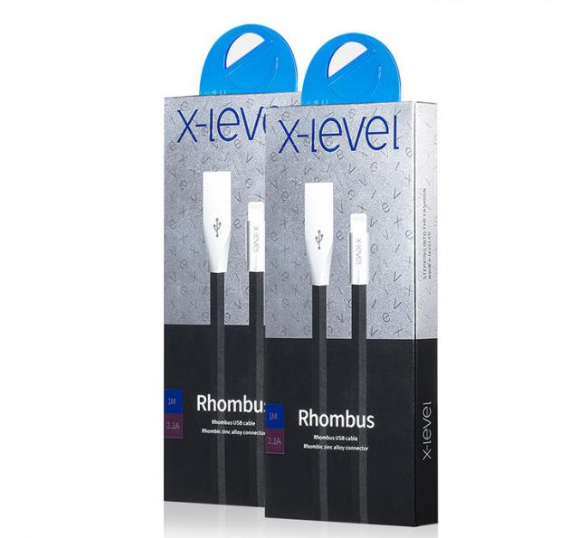 Kabelis USB - Micro USB, 100 cm, pilkas, X-LEVEL RHOMBUS