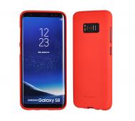 Dėklas Samsung Galaxy J6 J600, galinis iš silikono, raudonas, MERCURY SOFT JELLY