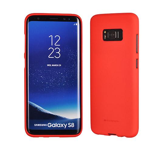 Dėklas Samsung Galaxy J6 J600, galinis iš silikono, raudonas, MERCURY SOFT JELLY