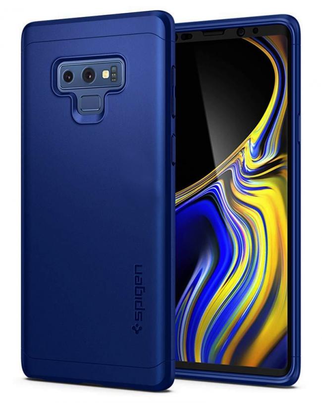 Dėklas Huawei Y9 2019, galinis iš silikono, tamsiai mėlynas, SPIGEN TPU