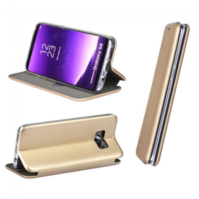 Dėklas Samsung Galaxy A20 A205 / A30 A305, atverčiamas į šoną, auksinis, BOOK ELEGANCE