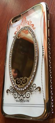 Galiniai dangteliai, Silikoniniai 3D Mirror, Diamond Samsung S7, Rose Gold