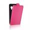 Dėklas Apple iPhone 5 / 5S, atverčiamas į apačią, rožinis, ELEGANCE 2