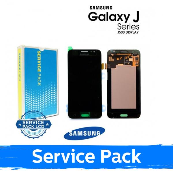 Ekranas su lietimui jautriu stikliuku Samsung Galaxy J5 J500, juodas, (Original Service Pack)