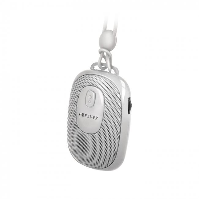 Nešiojamas Bluetooth garsiakalbis Forever BS110, baltas, 3 W, Bluetooth 4.1, 3,5 jack, groja 5 val., 300 mAh