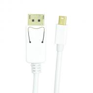 Kabelis DisplayPort kištukas - mini DisplayPort kištukas, 1m, baltas, palaiko HDCP 1.3 versiją, palaiko Dual-Link DVI, EXTRA DIGITAL