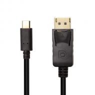 Kabelis Type-C kištukas - DisplayPort kištukas, 3m, 4K x 2K, Type-C 3.1 gen1 Thunderbolt 3, juodas, POWER PLANT