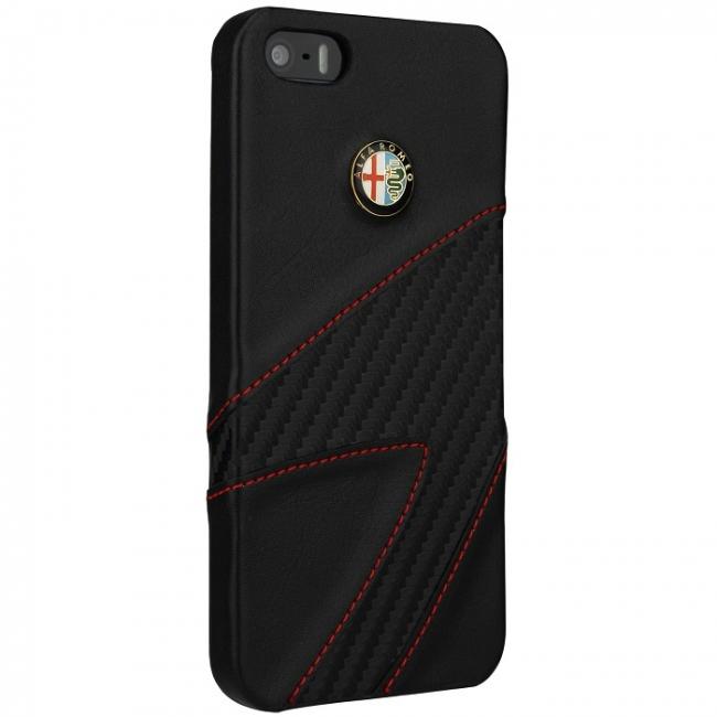 AlfaRomeo, Odinis BackCase AlfaRomeo iPhone 5, 5S juodas AR-HCIP5-4C, D2-BK