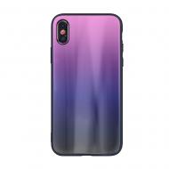 Galiniai dangteliai, DESIGN GLASS, Aurora Glass Iphone Xs MAX, rožinis-juodas