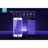 Apsauginis stikliukas, 3D Antiblue, Devia JADE2, 3D Antiblue, su silikoniniais kraštais, Iphone 7 Plus, baltas