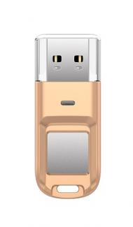USB atmintinė Devia Magic Disk, USB 32Gb, Pirštų skaneris, auksinis