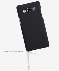 Dėklas Samsung Galaxy A5 A500, galinis iš silikono, juodas, su apsaugine plėvele, NILLKIN FROSTED