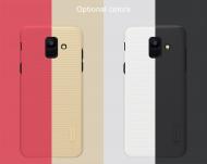 Dėklas Samsung A6 2018, galinis iš silikono, auksinis, su apsaugine plėvele, NILLKIN FROSTED