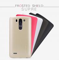 Dėklas LG G3S Beat, G3 mini, galinis iš silikono, auksinis, su apsaugine plėvele, NILLKIN FROSTED