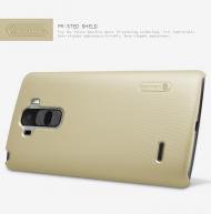 Dėklas LG G4 Stylus, G Stylo, galinis iš silikono, auksinis, su apsaugine plėvele, NILLKIN FROSTED
